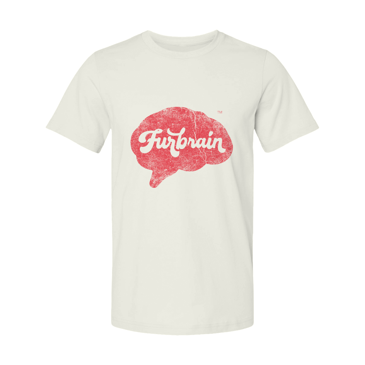 Furbrain Brain / Unisex Crew Neck Tee / Distressed Red Front Imprint