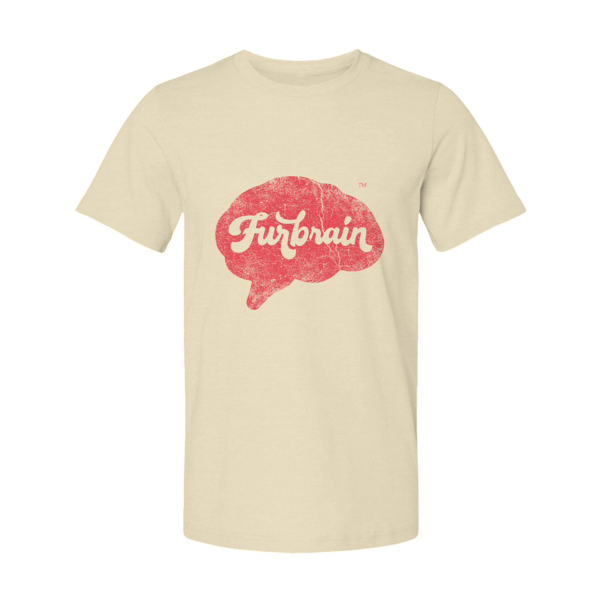 Furbrain Brain / Unisex Crew Neck Tee / Distressed Red Front Imprint