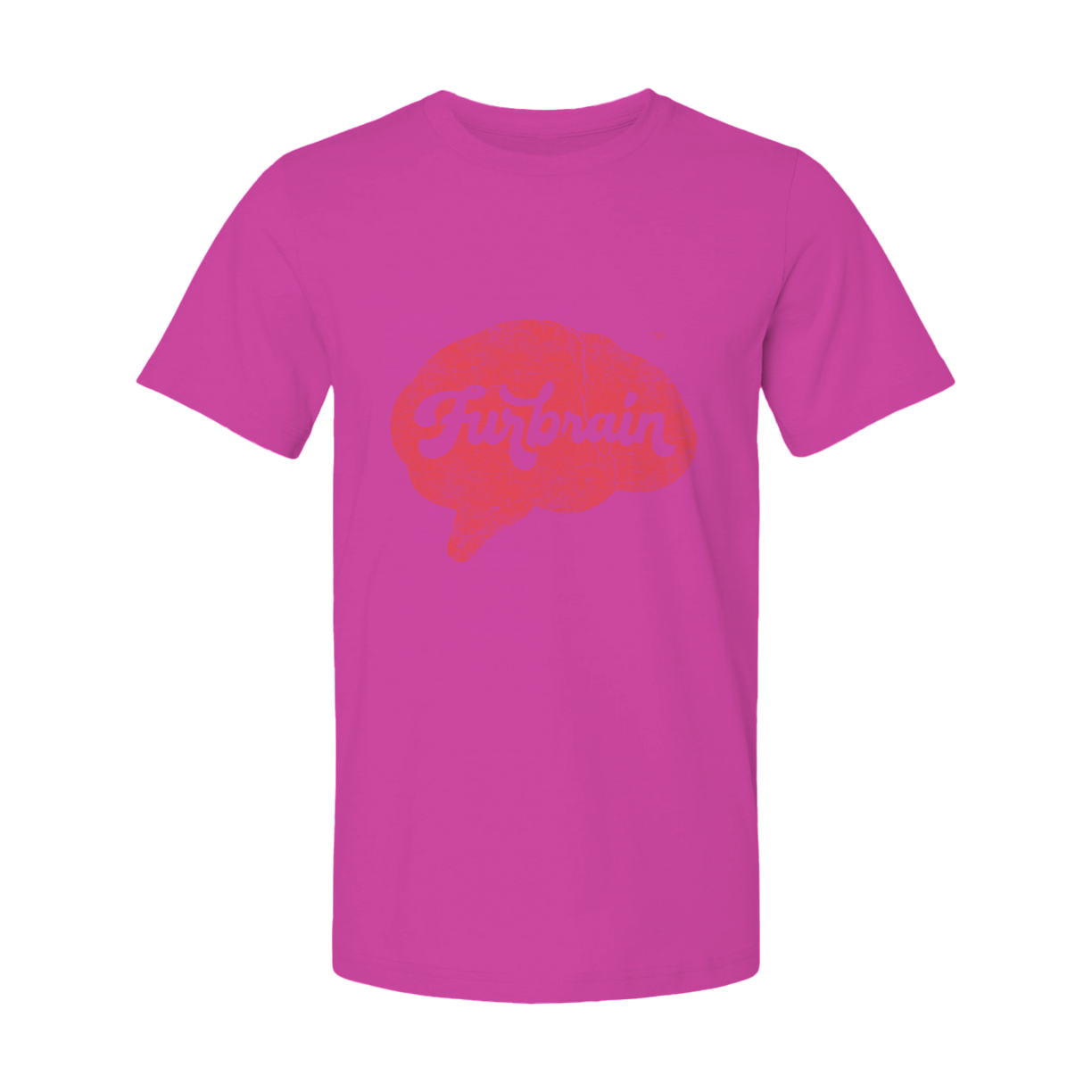 Furbrain Brain / Unisex Crew Neck Tee / Distressed Red Front Imprint