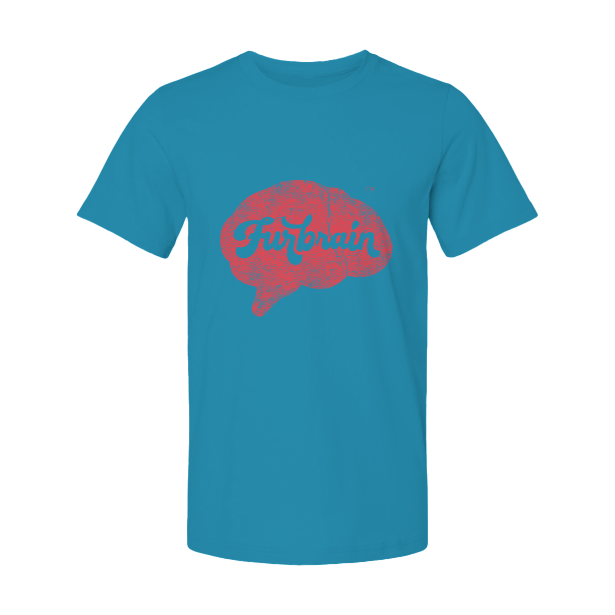 Furbrain Brain / Unisex Crew Neck Tee / Distressed Red Front Imprint