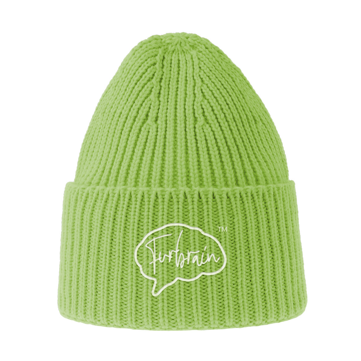 Furbrain Scribble / Sustainable Chunky Rib Knit Beanie