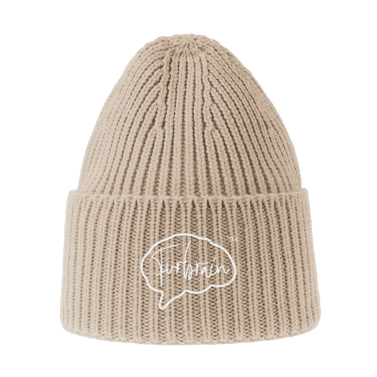 Furbrain Scribble / Sustainable Chunky Rib Knit Beanie