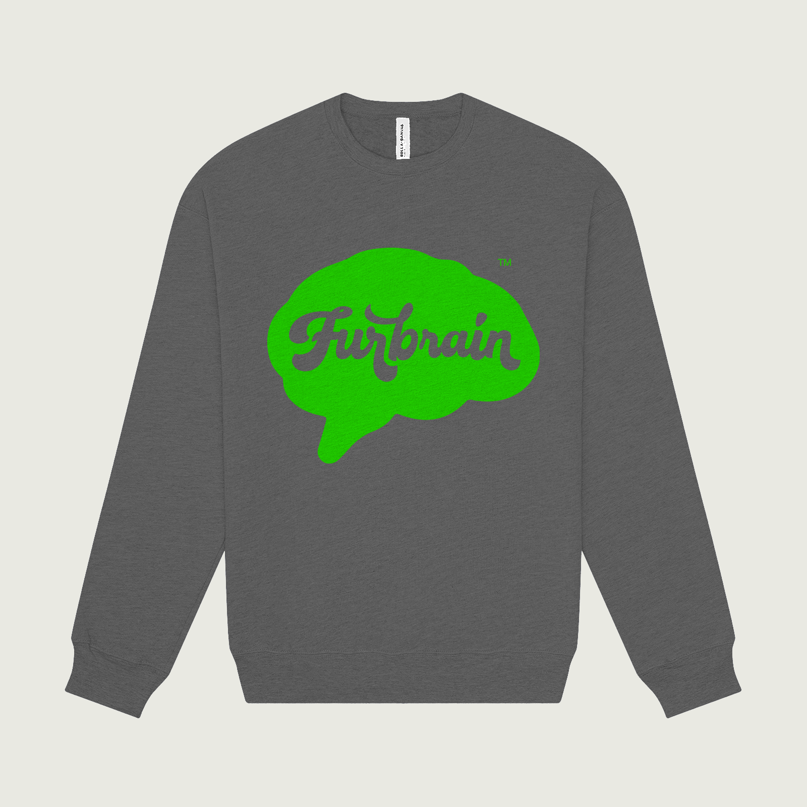 Fluoro-Verde Brain Drop Shoulder Sweatshirt