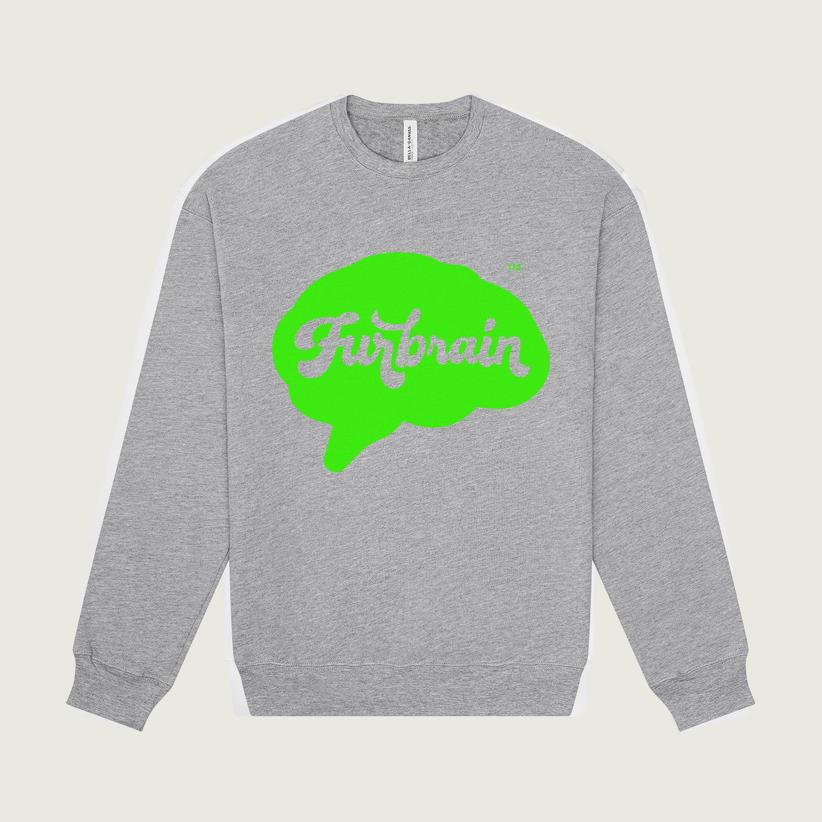 Fluoro-Verde Brain Drop Shoulder Sweatshirt