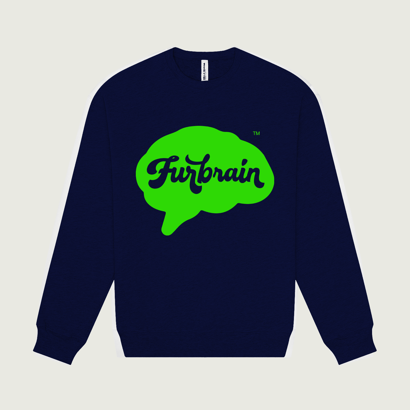 Fluoro-Verde Brain Drop Shoulder Sweatshirt