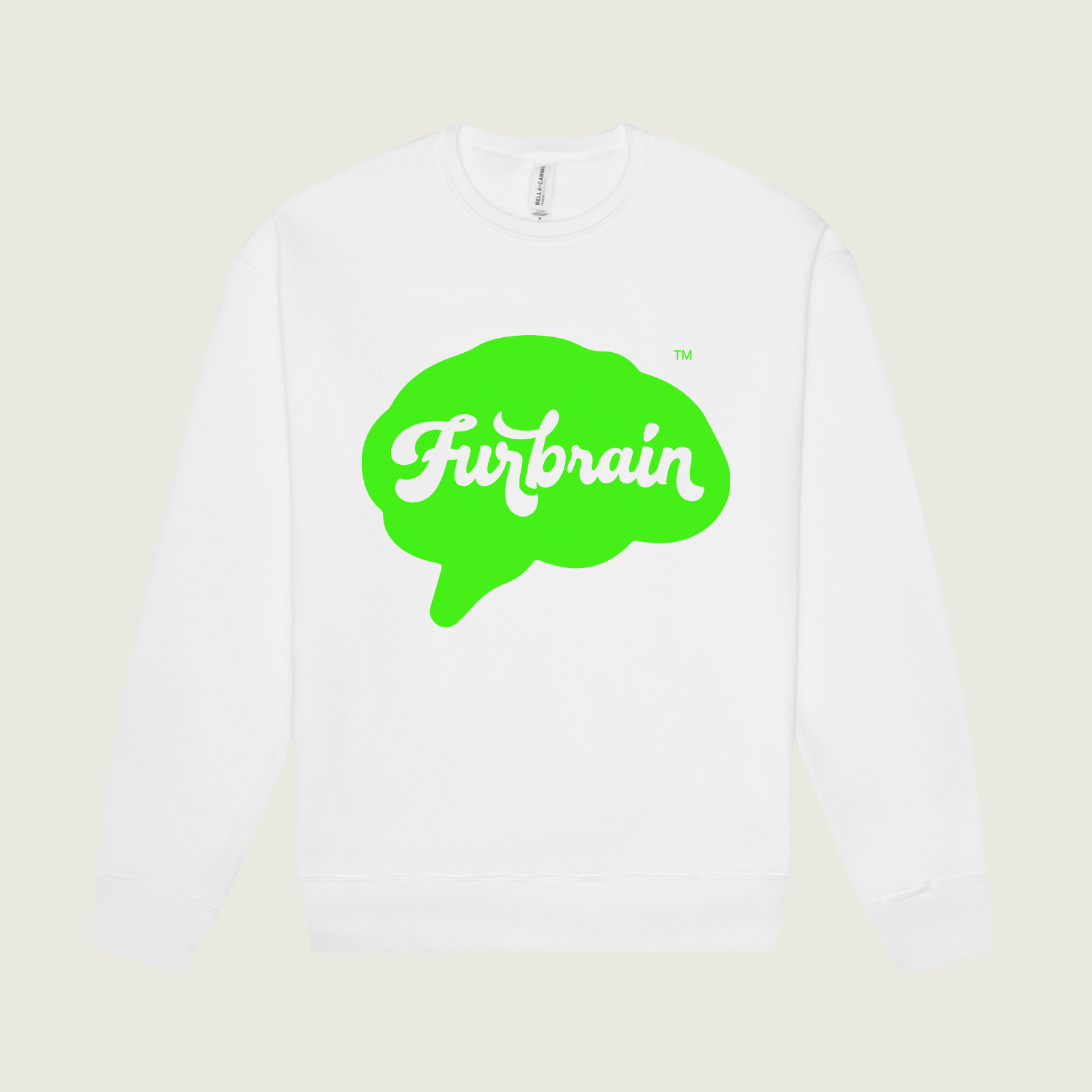 Fluoro-Verde Brain Drop Shoulder Sweatshirt